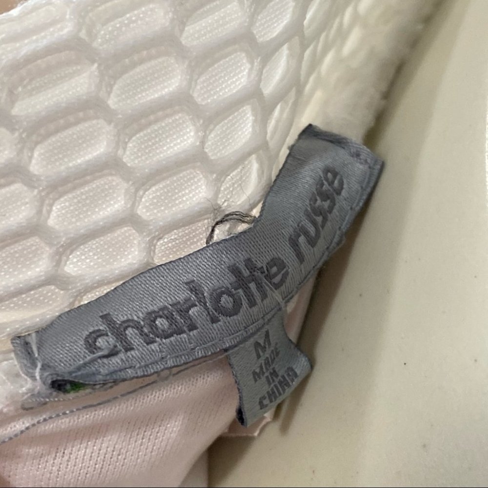 NWOT Charlotte Russe Perforated White Mini Skirt - Picture 7 of 7